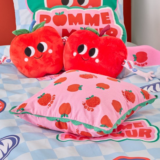 Atmosphera Kids Chachapop Kissen - 40 x 40 cm - Rosa / Rot