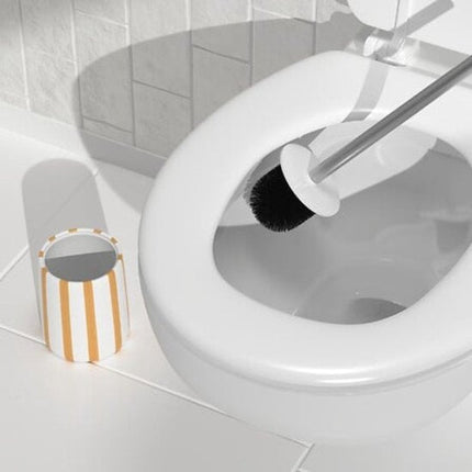 WC-Borstel Strio Hoog - 39 cm Keramiek - Tarwe - Toiletborstel - Staand - Keramisch - Gele strepen - Vrijstaande WC Borstel