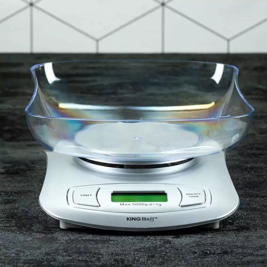 Kinghoff Serie - Digitale Küchenwaage - 5 kg - Tara-Funktion - inklusive Batterien