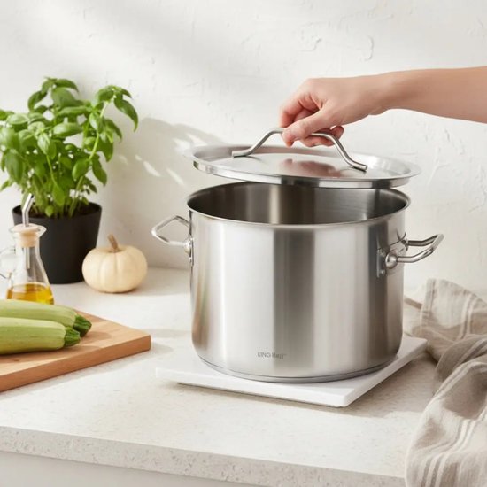 Kinghoff grote kookpan 27 liter met deksel – RVS soeppan Ø 38 cm, inductie – foto 3