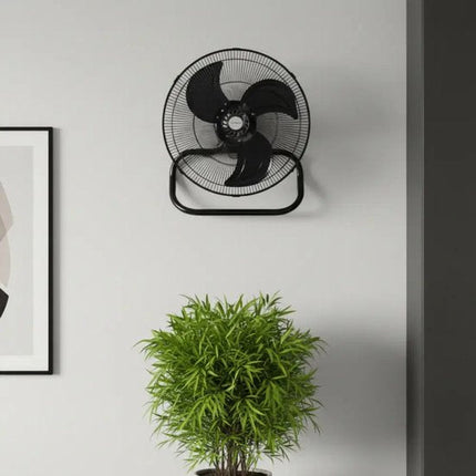 Klausberg - 3 in 1 Staande Ventilator - Vloerventilator - Krachtige Vloerventilator met Oscillatie 90° - Tafelventilator - Wandventilator - Grote Ventilator 3 Standen - 50W - Ø45cm - Zwart