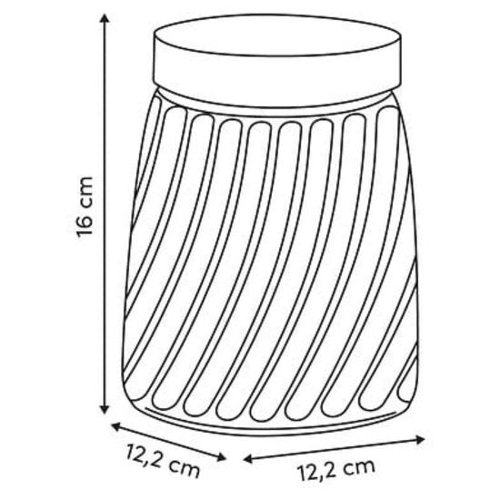 Voorraadpot Food Essentials Ventura - keuken - ribbel glas / bamboe - 1. 3 liter - luchtdichte draaideksel - bewaarpotten - opslagpotten