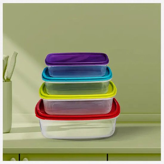 5Five vershoudbakjes nestbaar, 4-delig – BPA-vrij, luchtdicht, voor meal prep – foto 14
