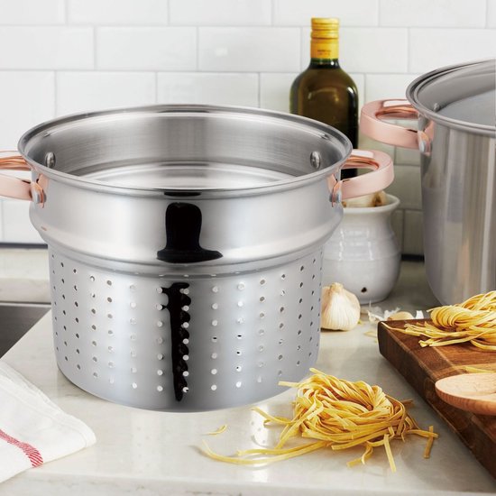 Klausberg 7739 kookpan met pasta-inzet – 2-delig, 24 cm, 7,5 liter, RVS – foto 3
