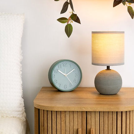 Timéo Bol Tafellamp - Keramische Lamp - Moderne Tafellamp met 120cm Kabel - Sfeerverlichting voor Woonkamer - Slaapkamer - Bureau - 25cm in Hoogte - Lichtgrijs
