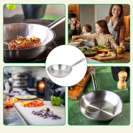Kinghoff - KH-2018 - Pan - Koekenpan met Stalen Handvat - Zonder Antiaanbaklaag - Inductie Geschikt - Hoge Temperatuur tot 240°C - Voor Vlees, Vis & Groenten - 21CT, RVS - Ø20 cm - Zilver