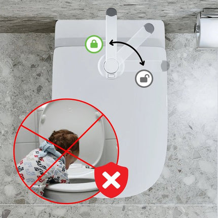 SIPO Kinderwagenaccessoires - Toiletbril Slot - Kinderbeveiliging WC Slot - Set van 2 - voor Kinderen - Zonder Boren - Wit