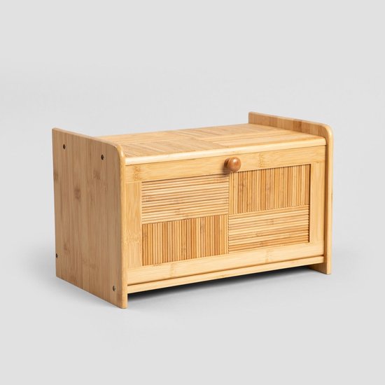 Homla - Tenaro Broodtrommel - Brooddoos met Klep - Brood Bewaarbox Groot - Vershoud Broodtrommel Keuken - Duurzame Bamboo Bread Box - Bamboe - 38 x 25 x 24 cm - Natuurlijk