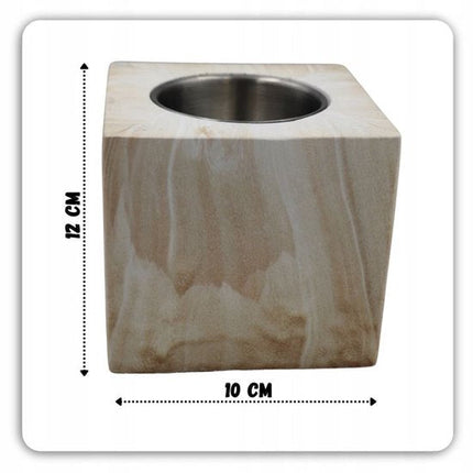 Hage - Biohaard - Bio-ethanol Tafelhaard - Rookvrije Vrijstaande Biohaard - Voor Binnen, Tuin & Terras - 10 x 12 cm - Marmerlook