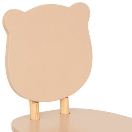 Douceur Bear Kinderstoel - Kindermeubel - Set van 2 - Kinderstoelen - Ergonomische Kinderstoel - MDF & Hout - 26 x 26 x 49 cm - Beige