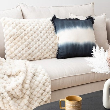 Adriel Sierkussen - Set van 2 - Luxe Zachte Kussens met Tie-Dye Effect - Afneembare Hoes en Vulling - Polyester - 38 x 58 cm - Beige