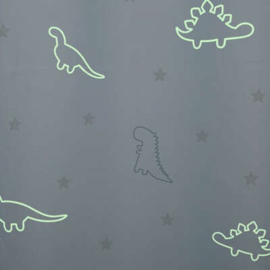 Dinosaurier-Vorhang / Verdunkelungsvorhang Dino Glow-in-the-Dark. 140 x 250 cm