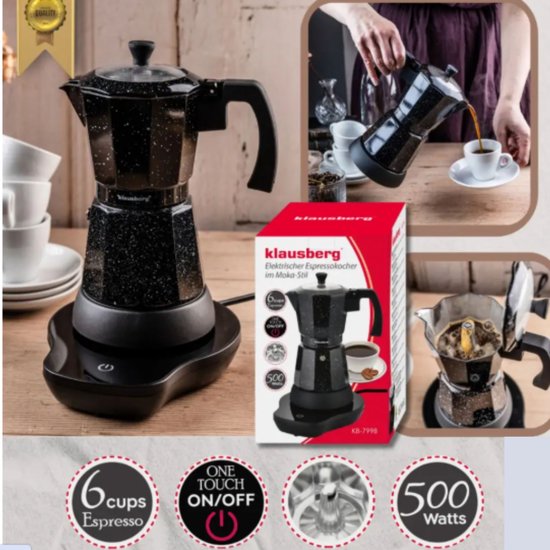 Klausberg Elektrischer Espresso-Kaffeebereiter - 300 ml - 500 W - KB-7998