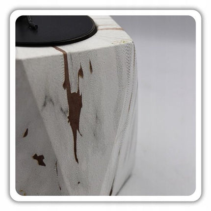 Hage - Tafelhaard - Biohaard - Vrijstaande Bio-Ethanol Tafelhaard - Rookvrije Sfeerhaard voor Binnen & Buiten - Vrijstaand - 13 x 10 cm –- Wit Marmerlook met Gouden Accenten