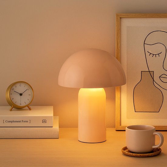 Atmosphera Lito Tischlampe / Pilzlampe - Ø20xH25 cm - Rosa