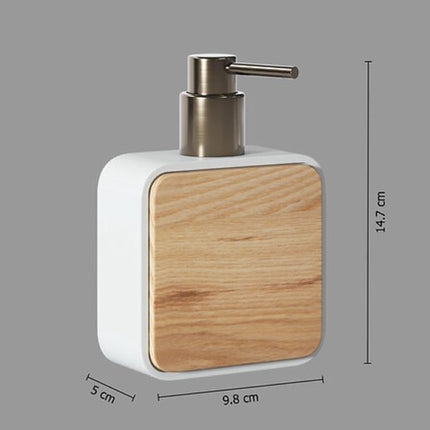 Natureo Badkameraccessoiresset - Luxe Badkamer Set - Badkamer Accessoires Set - Toiletborstel - Tandenborstelhouder - Zeepdispenser 300 ml - Polyresin/ASH - Wit