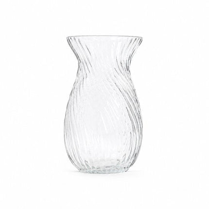 Homla - Vaas - Bloemenvaas - Moderne Decoratieve Vaas - Geribbelde Glazen Vaas - Fluted Design voor Verse Bloemen & Droogbloemen - Ø12 x 20.5 cm - Transparant