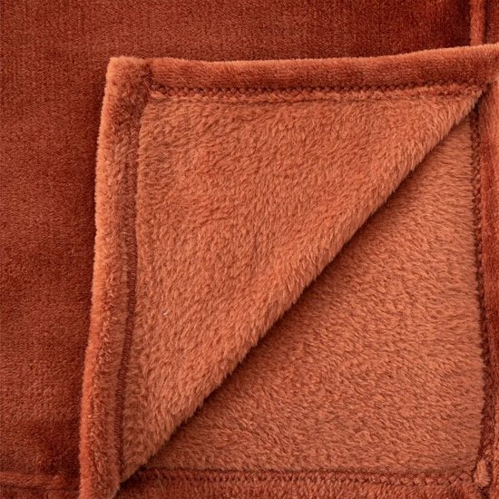 Atmosphera Fleecedecke/Fleeceplaid - terracotta - 180 x 230 cm - Polyester - Molton Sofadecke