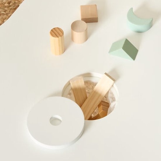 Douceur Organic Kindermöbel - Kindermöbelset - Kindermöbel - 1 Tisch + 2 Stühle - Set für Kinder - MDF & Kiefernholz - Weiß