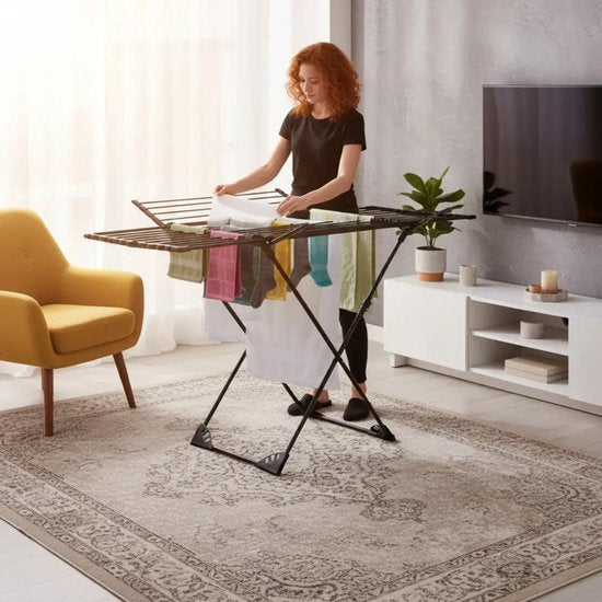 Kinghoff Opvouwbaar Droogrek – Tot 20 kg – 108-180 cm – Zwart