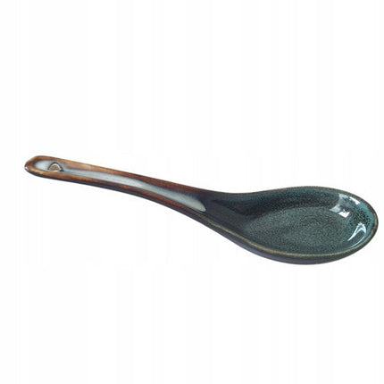 MPLCo - Ramen Lepel - Keramische Ramen Lepel - Aziatische Soeplepel - Japanse Noodle Lepel - Voor Ramen, Soep, Bouillon & Noedels - Vaatwasser, Oven & Magnetronbestendig - 16 x 4.5 cm - Groen