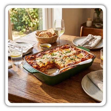 Hage - Gietijzeren Ovenschaal - Ovenschaal - Geëmailleerde Bakvorm - Voor Ovengerechten, Vlees, Taart en Ovenschotels - 3.5 Liters - 32 x 23.5 x 6 cm - Flesgroen