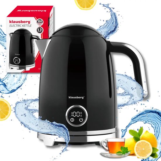 Klausberg waterkoker met temperatuurregeling – RVS, zwart, 1,7 liter – foto 4
