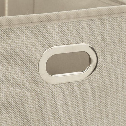 Opbergdoos - Opbergdoosset - Gevlekt - Opvouwbaar - Set van 2 - Stoffen Opbergmand - Met Handgreep - 31 x 15.5 x 15.2 cm - Beige