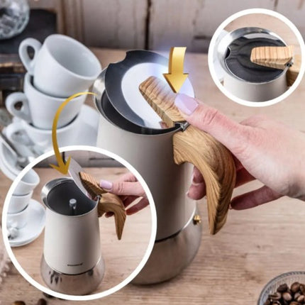 Klausberg Espresso Steel Koffiemaker - 450 ml Inductiegeschikt - KB- 7996 - Percolator - Koffiezetter - Espresso maker