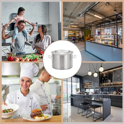 Kookpan - Catering Pan - Grote Soeppan met Deksel - Stockpot - Inductie Geschikt - voor Soep, Pasta & Stoofgerechten - 24L - Ø36 cm - RVS