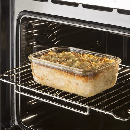 5Five Vershoudbakje met deksel - 3x - glas - luchtdicht - met clips - 17 x 11 x 6 - 540 ml
