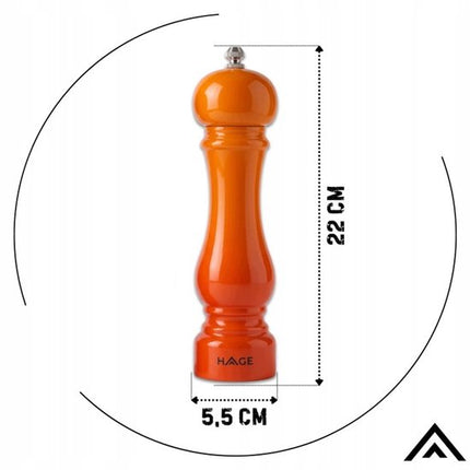 Hage - 4-Delig Gietijzeren Keukenset - Braadpan 5L 26 cm met Deksel & Koekenpan 20 cm - 2 Zout- en Pepermolens 100 ml - Geëmailleerd - Inductie, Gas & Oven - Keramische Maalschijven - Oranje