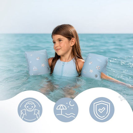 Sipo - Zwembandjes Kinderen - Set van 2 - Opblaasbare Zwemvleugels - voor 3-6 Jaar - Zwemhulp voor Zwemles & Zwembad - Dubbele Luchtkamers - Veilig Zwemaccessoire - 15-30 kg - 18.5 x 15 x 13 cm - Blauw