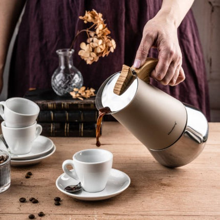 Klausberg Espresso Steel Koffiemaker - 450 ml Inductiegeschikt - KB- 7996 - Percolator - Koffiezetter - Espresso maker