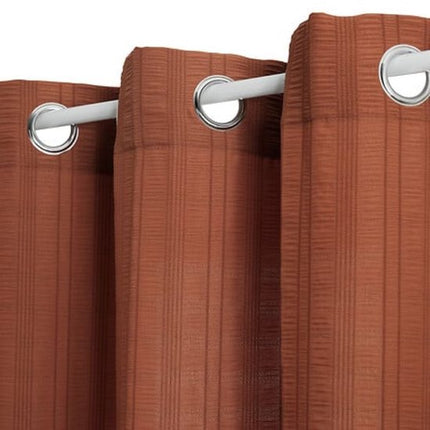 Gordijn - Vitrage - Luchtig Gordijn - Geplooid Strepenpatroon - Raamdecoratie voor Binnen - Polyester - 140 x 240 cm - Terracotta
