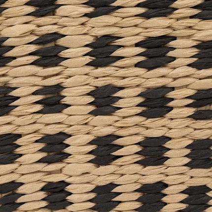 5Five Rieten opbergmand - gevlochten - beige/zwart - 31 x 15 x 1 - Kast-/badkamer mandjes