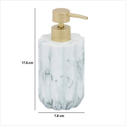 Badkameraccessoireset - Moderne Badkameraccessoires - Zeepdispenser 230 ml - Tandenborstelhouder - Toiletborstel - Wattenbakje - Luxe Badkameraccessoires - Polyresin - Marmer Wit