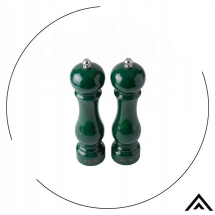 Hage - Handmatige Peper- en Zoutmolens - Peper & Zout - Keramisch Maalwerk - Verstelbare Maalgraad - 100 ml - Ø5.5 x 22 cm - Flesgroen