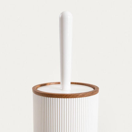 Homla - Diall Toiletborstel - Badkameraccessoire - WC Borstel met Houder - Hygiënische Toiletborstel Badkamer - Moderne WC Accessoires - Duurzame Toiletborstel - Kunststof - 10.5 x 10.5 x 33.5 cm - Wit