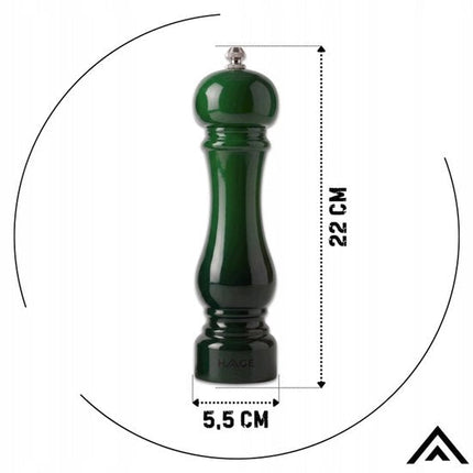 Hage - 2 Delig Keukenset - Gietijzeren Kookpan 3 L met Deksel - 22 cm - 2 Handmatige Zout- en Pepermolens - Keramisch Maalwerk - Inductie - Dutch Oven - Flesgroen