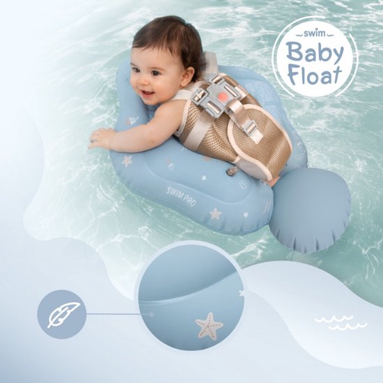 Sipo Swim Pro baby zwemband met zitje – zwemtrainer 6-36 maanden, blauw – foto 2