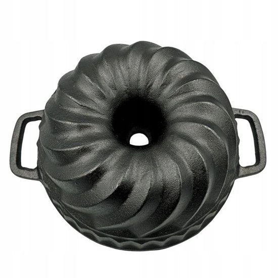 Hage gietijzeren tulbandvorm 3 liter – cakevorm voor oven en grill, zwart – foto 5