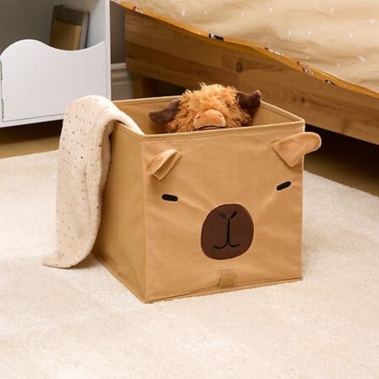 Atmosphera Kids Capybara Opvouwbare Opbergmand - 29 x 29 x 29 cm - Bruin