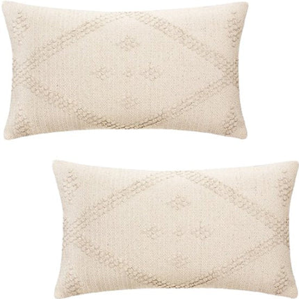Safari 3D Sierkussens - Set van 2 - Decoratieve Kussens met Reliëf – Binnenkussen - Zacht Polyester / Rayon - 38x58 cm - Beige