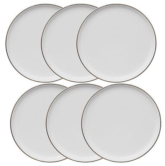 Sublima Dessertborden - Set van 6 - Gebaksborden - Kleine Borden Voor Dessert, Ontbijt en Gebak - Vaatwasserbestendig - Porselein - Ø20 cm - Wit