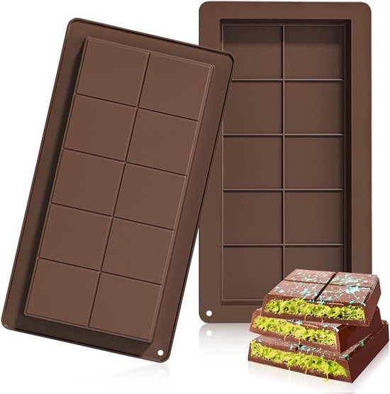 Chocoladevormen - Diepe Dubai Siliconen Vorm - BPA-vrij - Anti-aanbaklaag - Chocolade Zelf Maken - 2 Stuks .