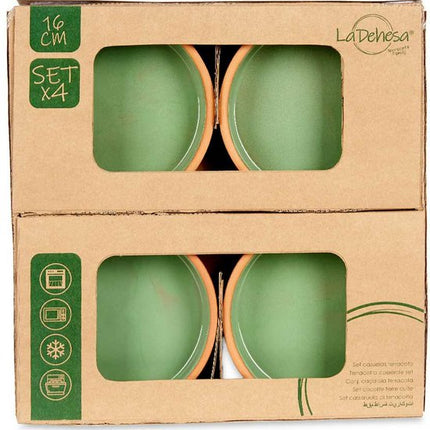La Dehesa - Tapas / Creme brulee schaaltjes - 8x stuks - terracotta/groen - 16 x 4 cm - serveerschaaltjes - hapjes - voedsel