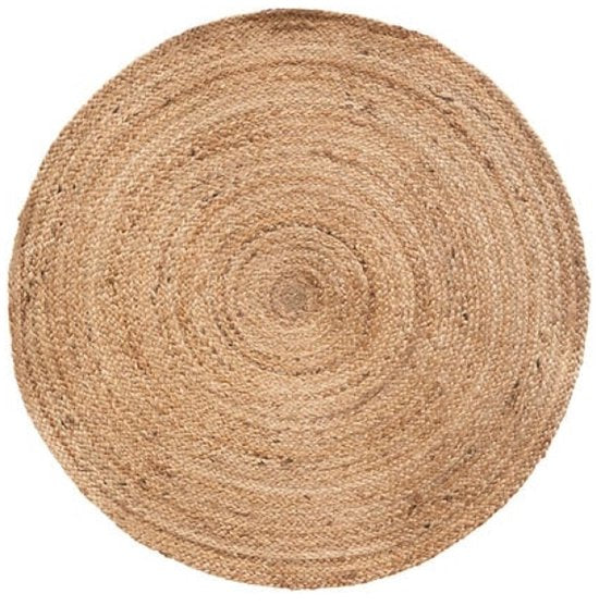 Teppich - Juteteppich - Handgewebte Optik - Boho & Landhausstil - Rund - Ø80 cm - Natürlich Beige