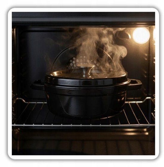 Hage - Gietijzeren Braadpan - Braadpan - Cast Iron Casserole met Deksel - Geëmailleerd - Geschikt voor Inductie & Oven - 2.85 Liter - 25.5 x 19.5 x 12.5 cm - Zwart