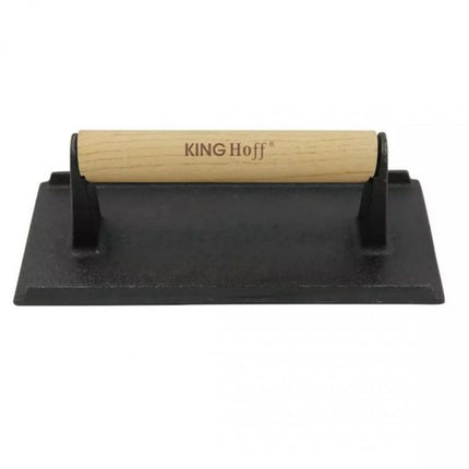 Kinghoff KH-1758 - Gietijzeren Hamburgerpers - Ergonomische Houten Handgreep